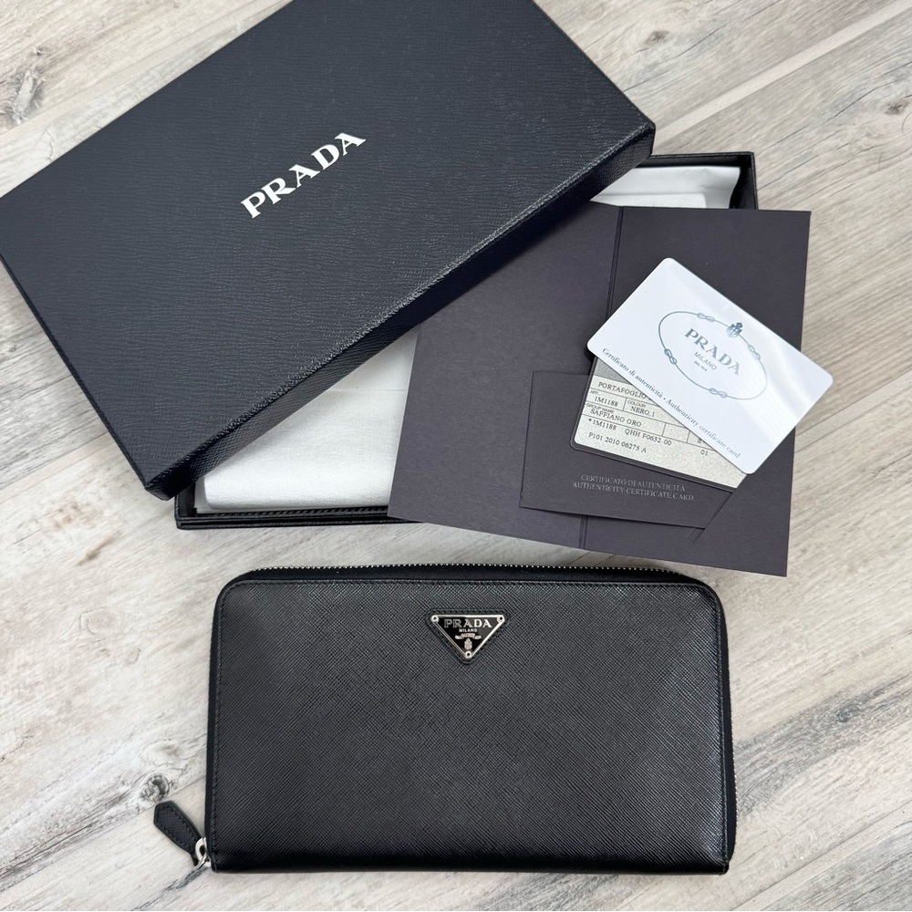 Prada Black Saffiano Leather XL Organizer Wallet